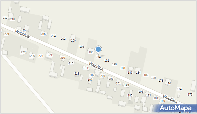 Radziechowice Pierwsze, Wspólna, 194, mapa Radziechowice Pierwsze