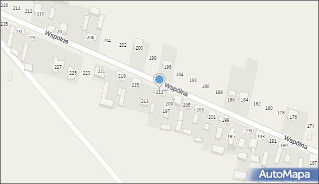 Radziechowice Pierwsze, Wspólna, 211, mapa Radziechowice Pierwsze