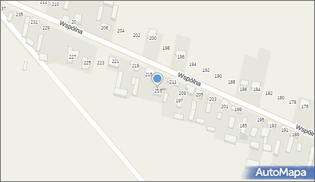 Radziechowice Pierwsze, Wspólna, 213, mapa Radziechowice Pierwsze