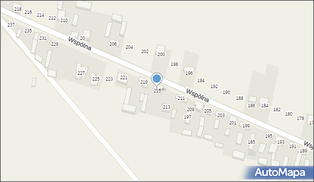 Radziechowice Pierwsze, Wspólna, 215, mapa Radziechowice Pierwsze