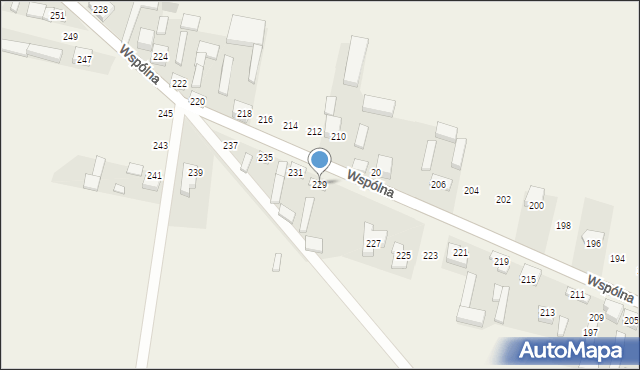 Radziechowice Pierwsze, Wspólna, 229, mapa Radziechowice Pierwsze