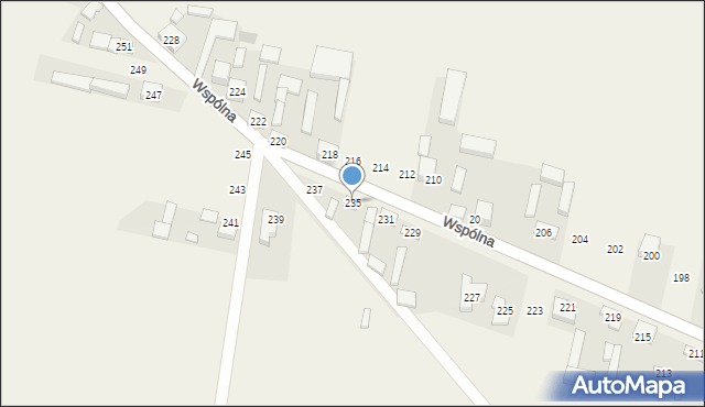 Radziechowice Pierwsze, Wspólna, 235, mapa Radziechowice Pierwsze