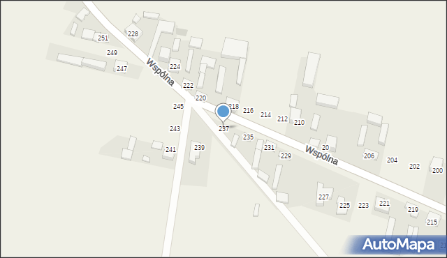 Radziechowice Pierwsze, Wspólna, 237, mapa Radziechowice Pierwsze