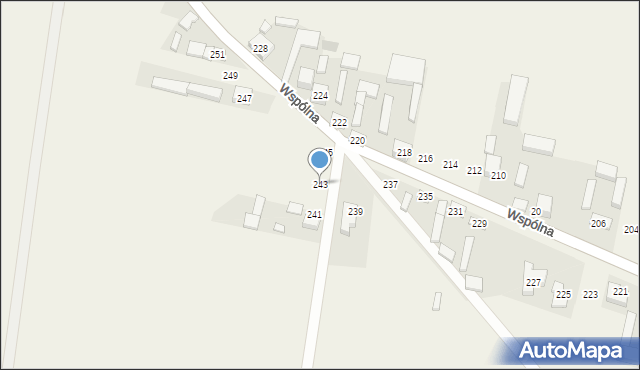 Radziechowice Pierwsze, Wspólna, 243, mapa Radziechowice Pierwsze