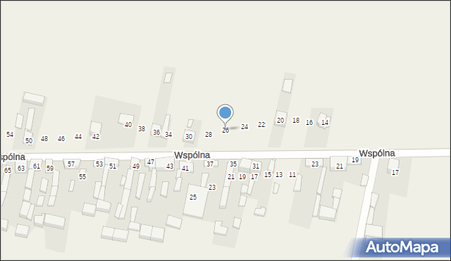 Radziechowice Pierwsze, Wspólna, 26, mapa Radziechowice Pierwsze