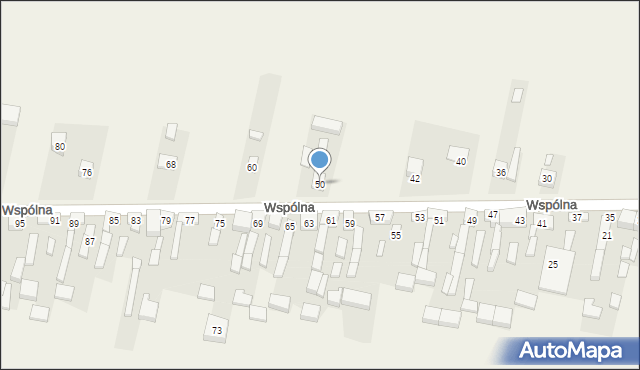 Radziechowice Pierwsze, Wspólna, 50, mapa Radziechowice Pierwsze