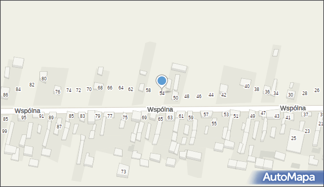 Radziechowice Pierwsze, Wspólna, 54, mapa Radziechowice Pierwsze