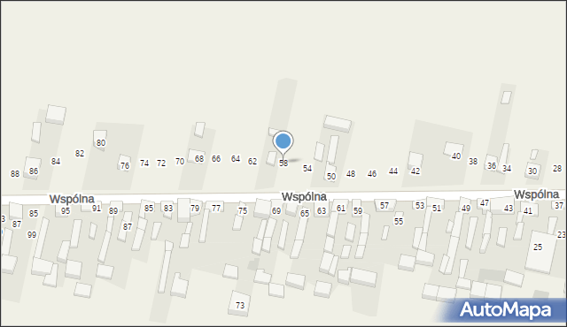 Radziechowice Pierwsze, Wspólna, 58, mapa Radziechowice Pierwsze