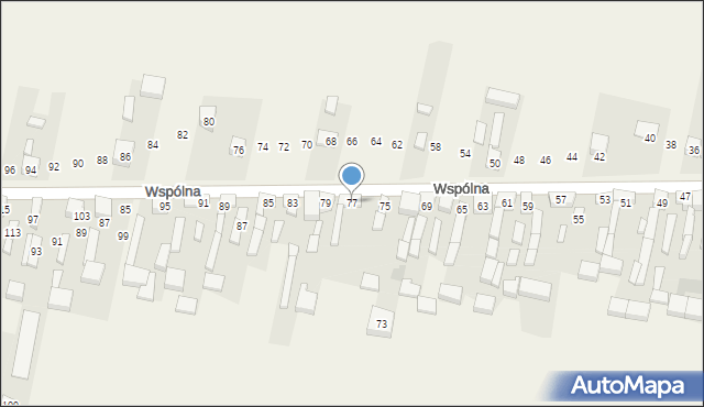 Radziechowice Pierwsze, Wspólna, 77, mapa Radziechowice Pierwsze