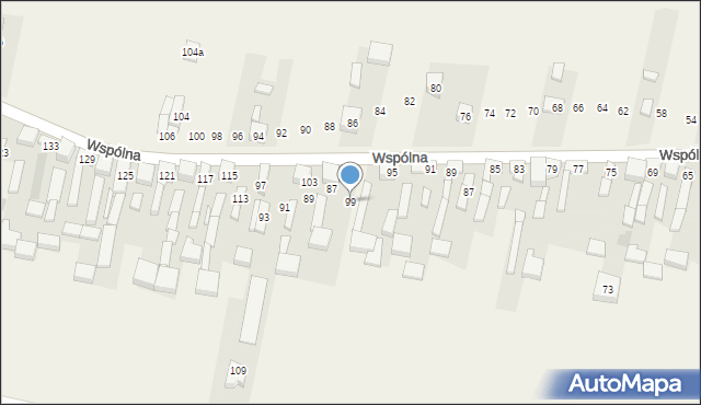 Radziechowice Pierwsze, Wspólna, 99, mapa Radziechowice Pierwsze