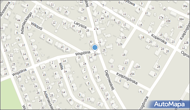 Radzionków, Wspólna, 16, mapa Radzionków