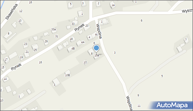 Radziszów, Wspólna, 10a, mapa Radziszów