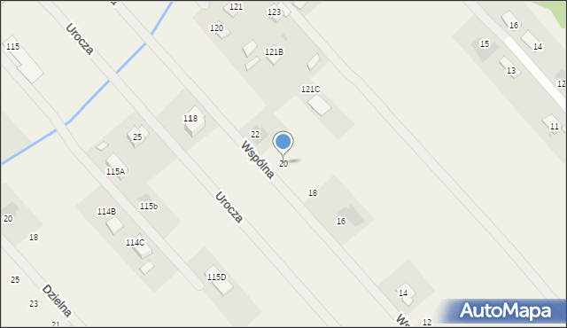 Rajec Poduchowny, Wspólna, 20, mapa Rajec Poduchowny