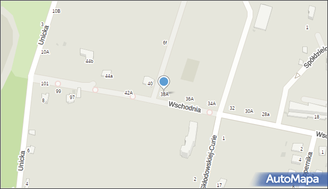 Rejowiec Fabryczny, Wschodnia, 38A, mapa Rejowiec Fabryczny