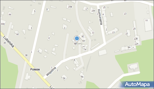 Rejowiec Fabryczny, Wspólna, 5F, mapa Rejowiec Fabryczny