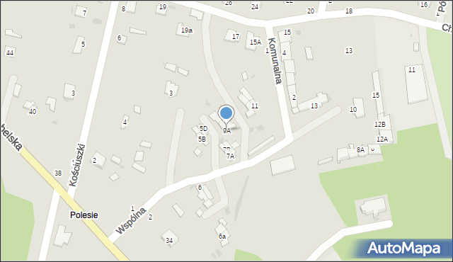 Rejowiec Fabryczny, Wspólna, 9A, mapa Rejowiec Fabryczny