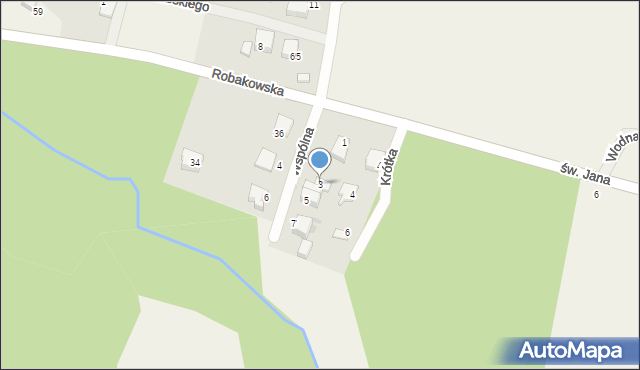 Robakowo, Wspólna, 3, mapa Robakowo