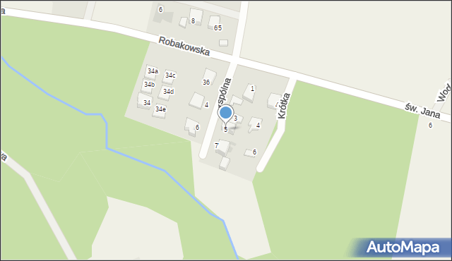 Robakowo, Wspólna, 5, mapa Robakowo