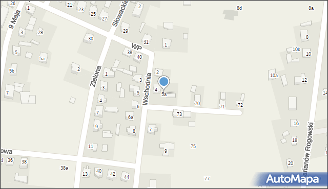 Rogów, Wschodnia, 5a, mapa Rogów