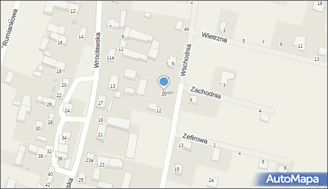 Rogów Sobócki, Wschodnia, 10, mapa Rogów Sobócki