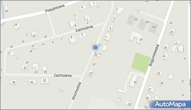 Rogoźno, Wschodnia, 11, mapa Rogoźno