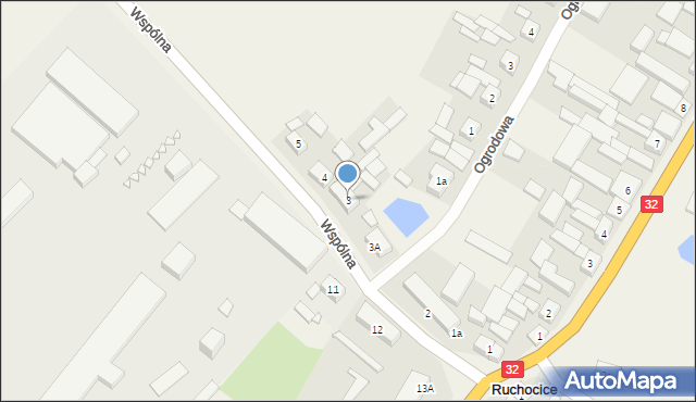 Ruchocice, Wspólna, 3, mapa Ruchocice