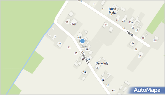 Ruda, Wspólna, 40, mapa Ruda