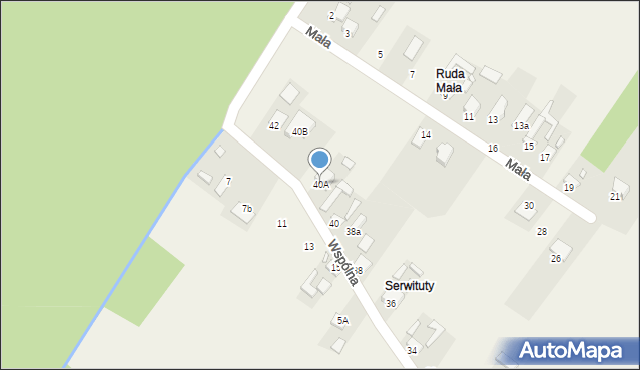 Ruda, Wspólna, 40A, mapa Ruda