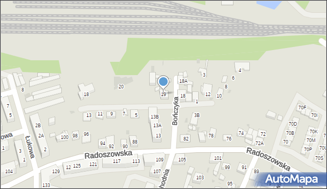 Ruda Śląska, Wschodnia, 19, mapa Rudy Śląskiej