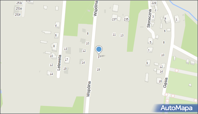 Ruda Śląska, Wspólna, 17, mapa Rudy Śląskiej