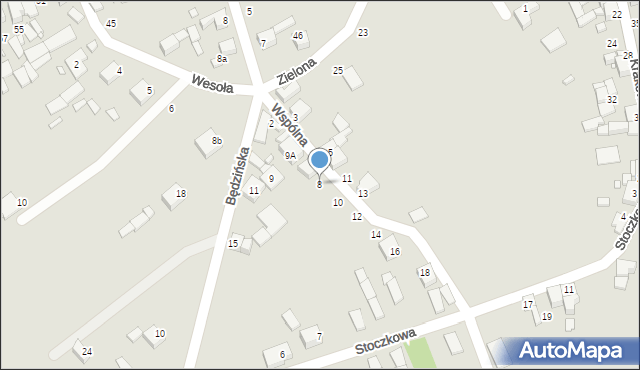 Siewierz, Wspólna, 8, mapa Siewierz