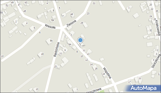 Siewierz, Wspólna, 9, mapa Siewierz