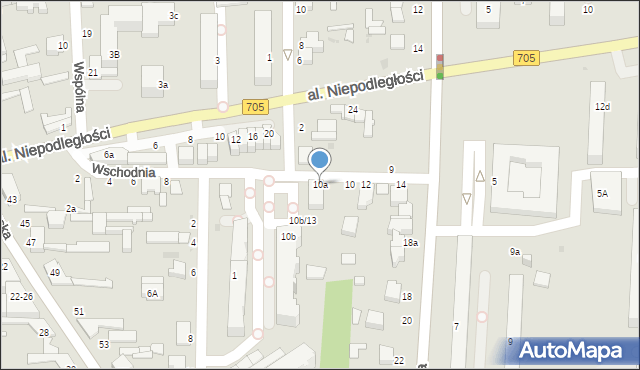Skierniewice, Wschodnia, 10a, mapa Skierniewic