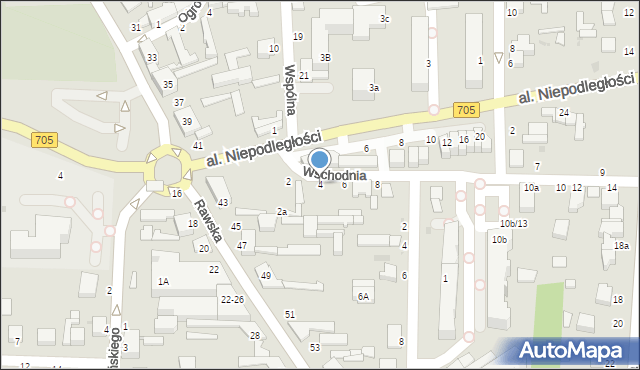 Skierniewice, Wschodnia, 4, mapa Skierniewic