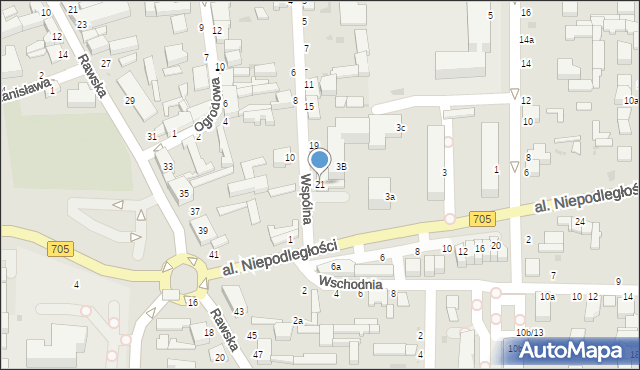 Skierniewice, Wspólna, 21, mapa Skierniewic