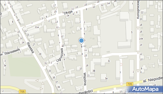 Skierniewice, Wspólna, 6, mapa Skierniewic