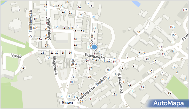 Sława, Wschowska, 1, mapa Sława