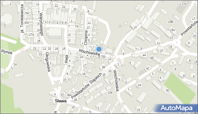 Sława, Wschowska, 8, mapa Sława