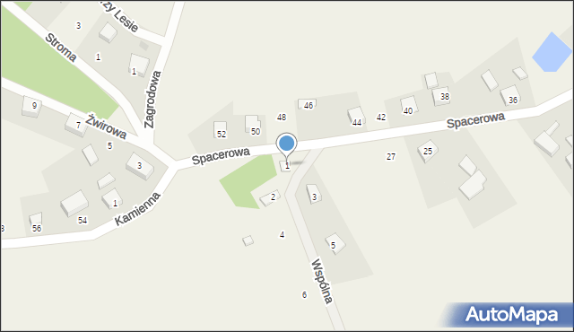 Sławki, Wspólna, 1, mapa Sławki