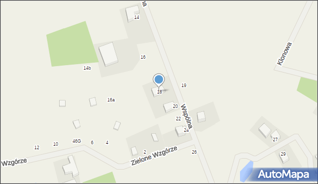 Sławki, Wspólna, 18, mapa Sławki