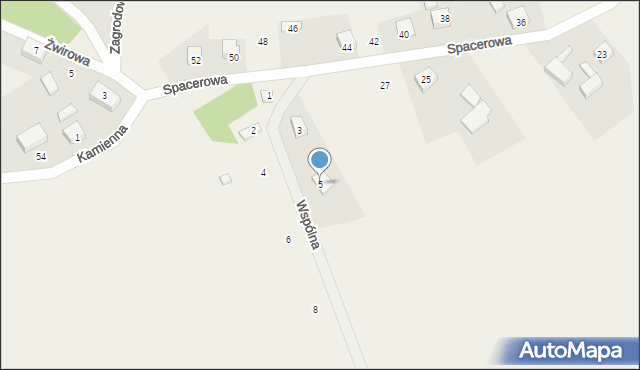 Sławki, Wspólna, 5, mapa Sławki