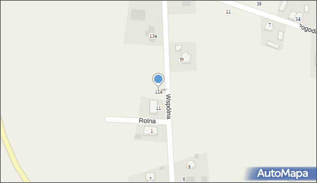 Sławoszewek, Wspólna, 11a, mapa Sławoszewek