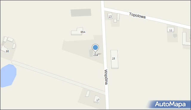 Sławoszewek, Wspólna, 21a, mapa Sławoszewek