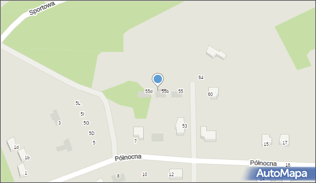 Słubice, Wschodnia, 55c, mapa Słubice