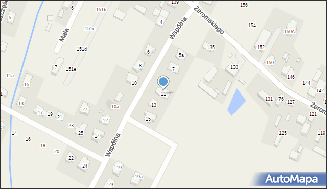 Słupno, Wspólna, 11, mapa Słupno