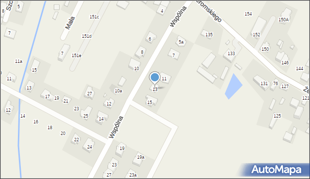 Słupno, Wspólna, 13, mapa Słupno