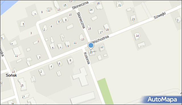 Sońsk, Wschodnia, 10, mapa Sońsk