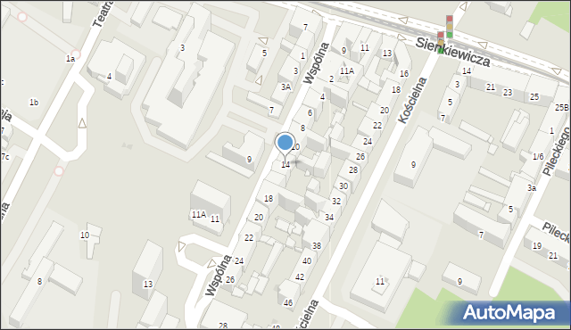 Sosnowiec, Wspólna, 14, mapa Sosnowca