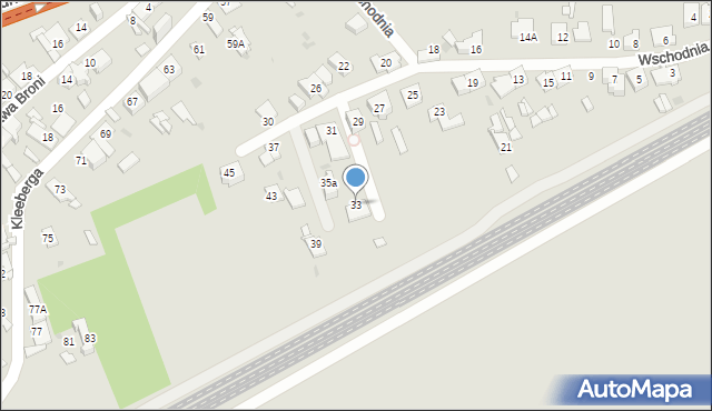 Sosnowiec, Wschodnia, 33, mapa Sosnowca