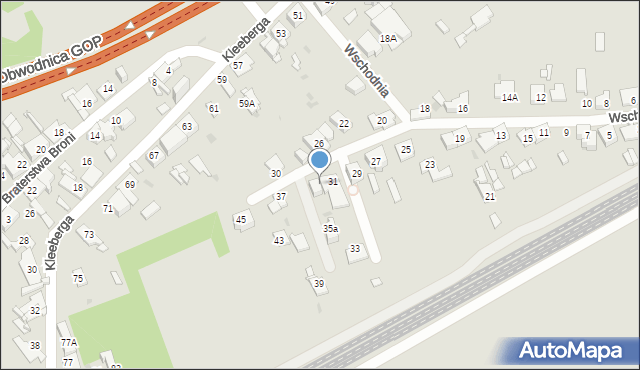 Sosnowiec, Wschodnia, 35, mapa Sosnowca